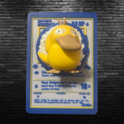 3D Psyduck Fan Art Trading Card Wall Hanging