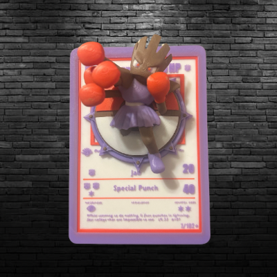3D Hitmonchan Fan Art Trading Card Wall Hanging