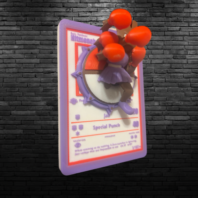 3D Hitmonchan Fan Art Trading Card Wall Hanging