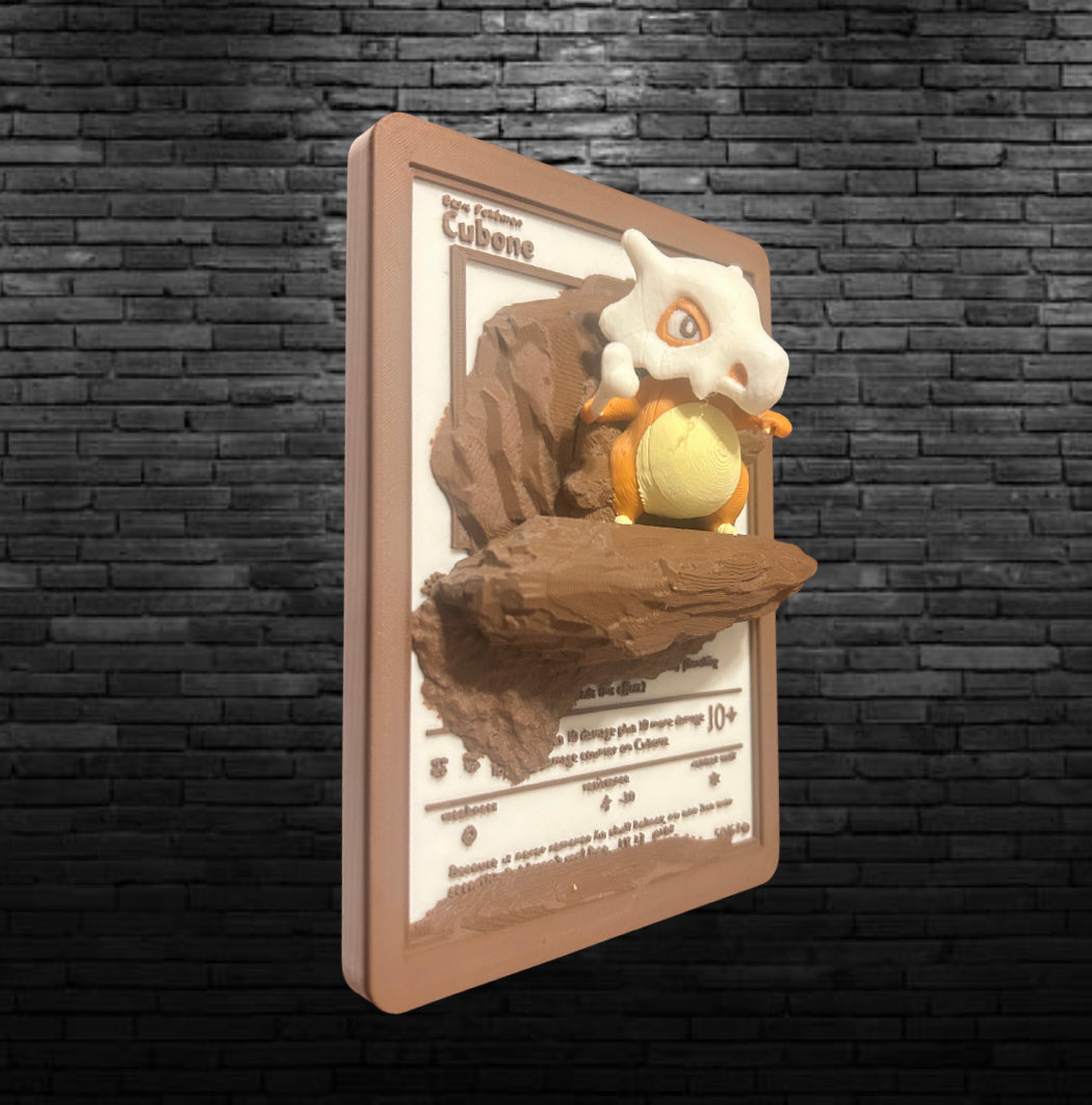 3D Cubone Fan Art Wall Trading Card Wall Hanging