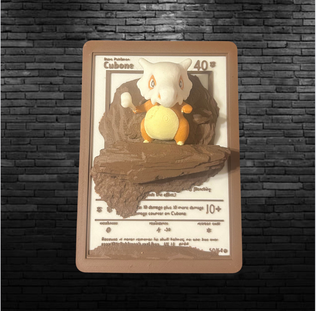 3D Cubone Fan Art Wall Trading Card Wall Hanging