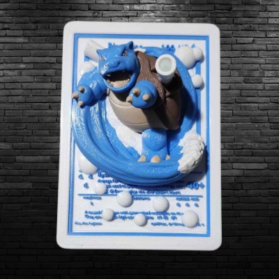 3D Blastoise Fan Art Trading Card Wall Hanging