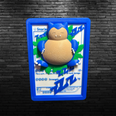 3D Snorlax Fan Art Trading Card Wall Hanging