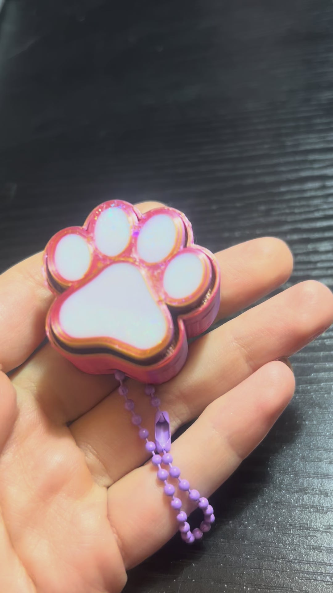 Paw Print Fidget Keychain